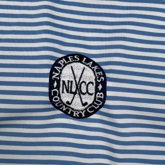 FOOTJOY PRODRY LISLE Blue Striped Short Sleeve Golf Polo XL MAPLES LAKES CLUB - Picture 3 of 10